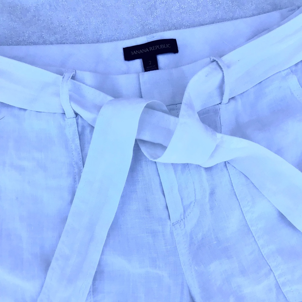Banana Republic castello white linen pants